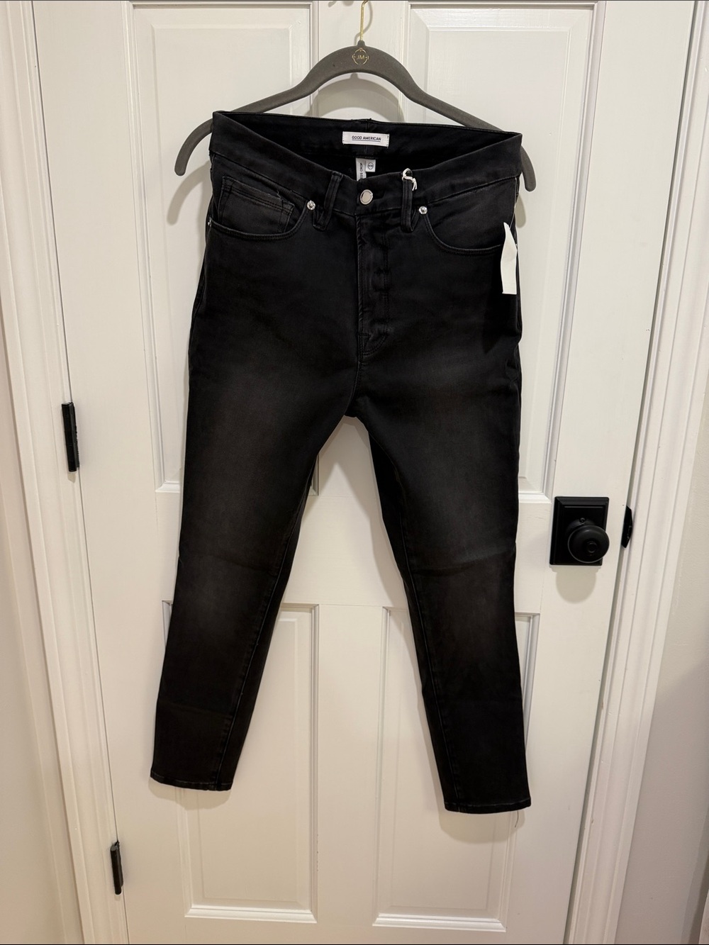 Good American Slim Black Stretch Jeans